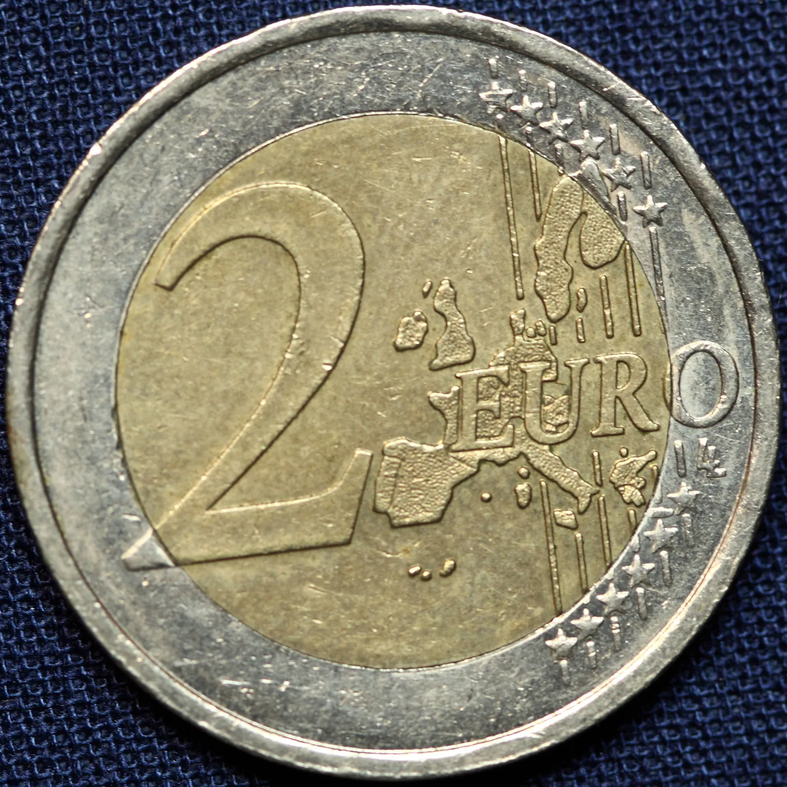 Face commune d'une pièce de 2 euros, carte de l'Union européenne d'avant 2007, la même que sur la 2 € Vatican 2006 Garde suisse